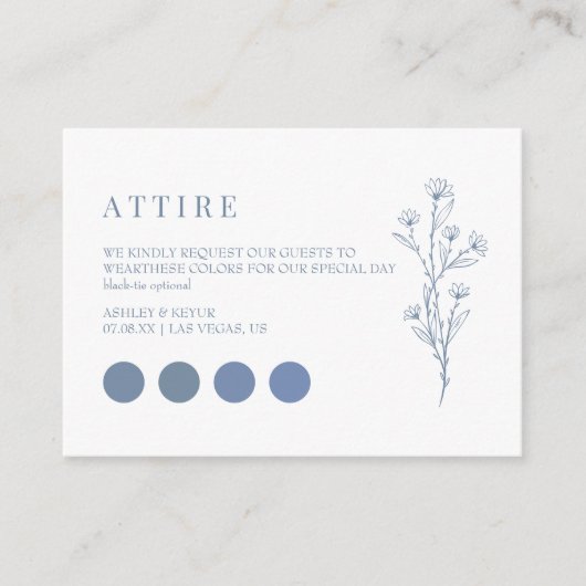 Codepards für das Hochzeitskleid Begleitkarte (Vorderseite)