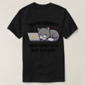 Coder Cat Programmer Funny Computer Scientist T-Shirt (Design vorne)