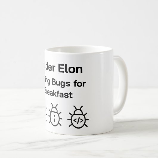 Coder Coffee Tasse - Essbugs zum Frühstück (VorderseiteRechts)