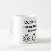 Coder Coffee Tasse - Essbugs zum Frühstück (Vorderseite Links)