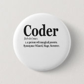 Coder Definition Funny Niedlich Computer Nerd Gesc Button (Vorderseite)