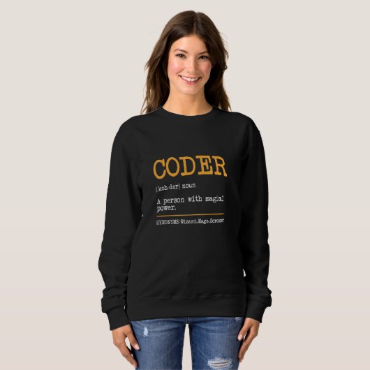 Coder Definition Tech Support Chat Funny Programm Sweatshirt (Vorne ganz)