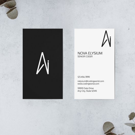 Coder für künstliche Intelligenz Visitenkarte