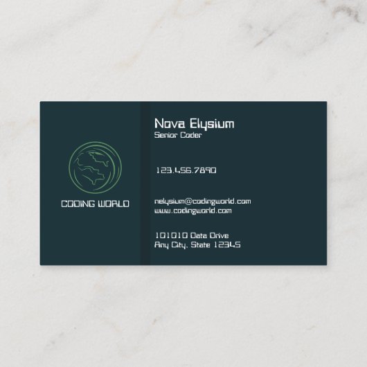 Coder für künstliche Intelligenz Visitenkarte (Rückseite)