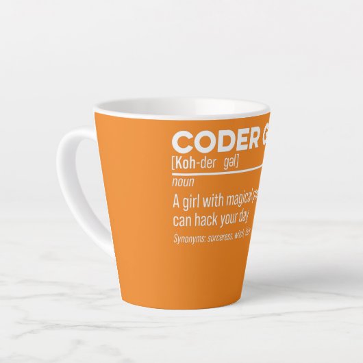 Coder Girl Definition Noun Software-Entwickler Milchtasse (Linke Ecke)
