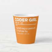 Coder Girl Definition Noun Software-Entwickler Milchtasse (Vorderseite)