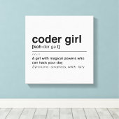 Coder Girl Leinwanddruck (Insitu (Holzboden))