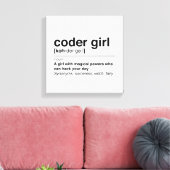 Coder Girl Leinwanddruck (Insitu (Wohnzimmer))