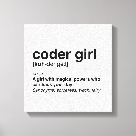 Coder Girl Leinwanddruck (Vorderseite)