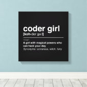 Coder Girl Leinwanddruck (Insitu (Holzboden))