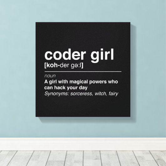 Coder Girl Leinwanddruck (Insitu (Holzboden))