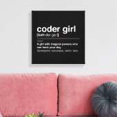 Coder Girl Leinwanddruck (Insitu (Wohnzimmer))