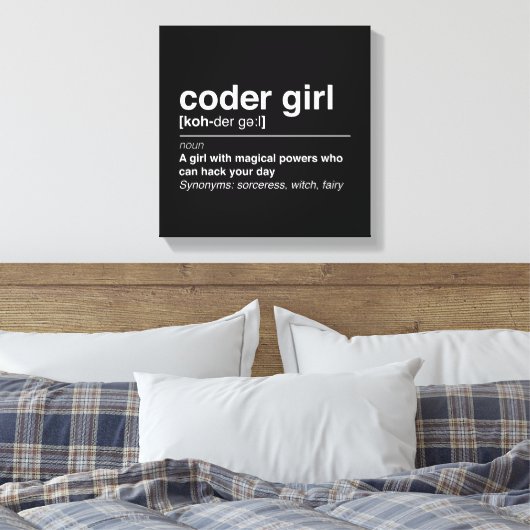 Coder Girl Leinwanddruck (Insitu (Schlafzimmer))