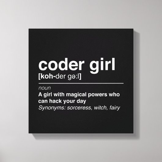 Coder Girl Leinwanddruck (Vorderseite)