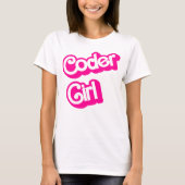 Coder Girl Pink Computer Geek Programmer T-Shirt (Vorderseite)