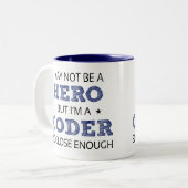 Coder Hero Spaß Novelty Zweifarbige Tasse (Vorderseite Links)