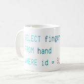 CODER MIDDLE FINGER - WÄHLEN SIE FINGER VON HAND A KAFFEETASSE (Vorderseite Links)
