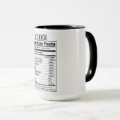 Coder Nutrition Fakten Tasse (VorderseiteRechts)