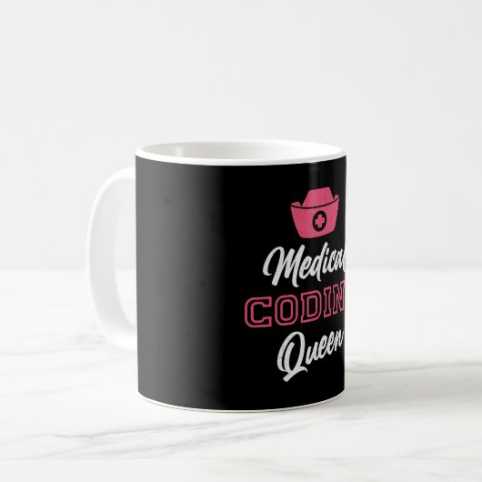 Coder Queen Coding ICD Programmer Coder Kaffeetasse (Vorderseite Links)