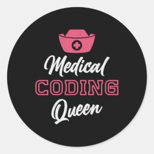 Coder Queen Coding ICD Programmer Coder Runder Aufkleber