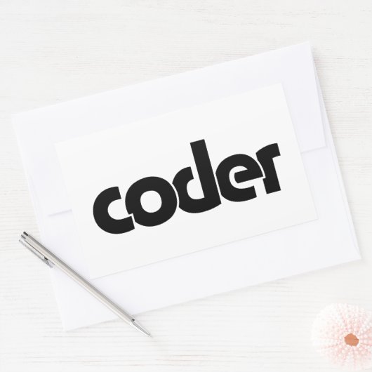 Coder Rechteckiger Aufkleber (Umschlag)