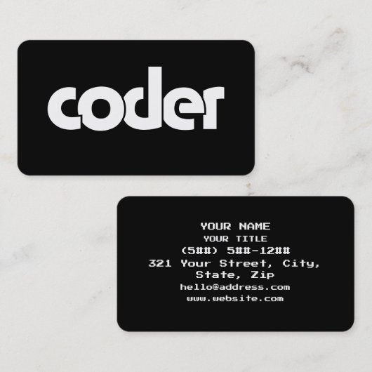 Coder Visitenkarte (Vorne/Hinten)