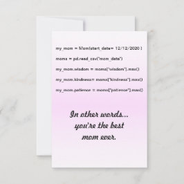 Coder's Worte - Sie sind die beste Mama Dankeskarte