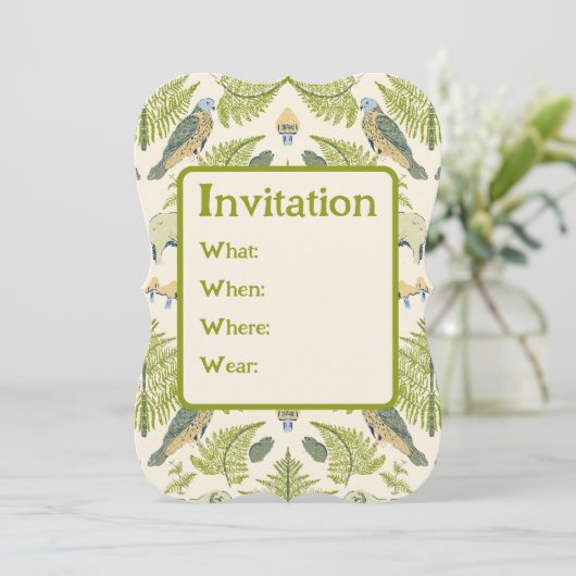 Codescore Ästhetische Grüne Britische Wildtiere Einladung (Stehend Vorderseite)