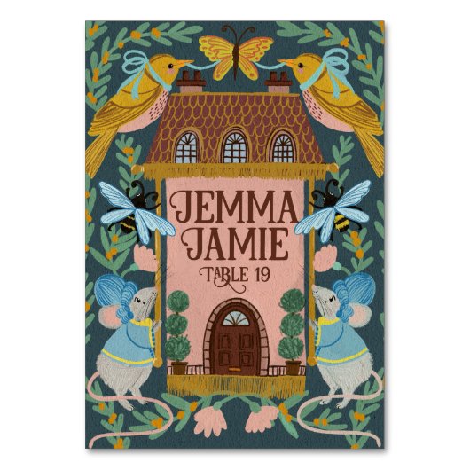 Codescore Mairytale Wedding Table Card Tischnummer (Vorderseite)