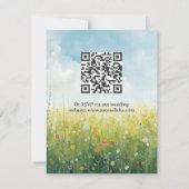 Codescore Meadow Floral QR Code Hochzeit RSVP Karte (Rückseite)