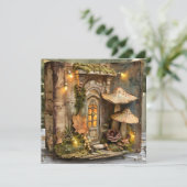 Codescore Mushroom Book Fall Scrapbook Journal Einladung (Stehend Vorderseite)