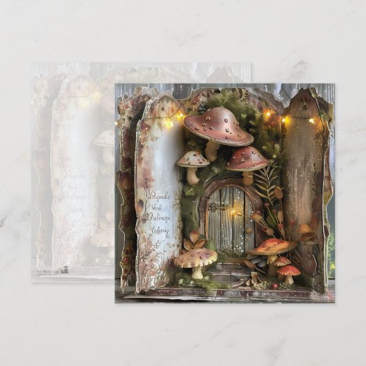 Codescore Mushroom Book Trifold Scrapbook Seite Einladung (Vorne/Hinten)