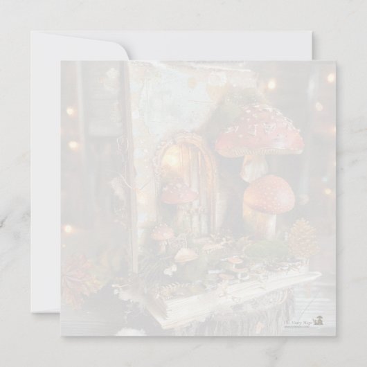 Codescore Mushroom Fairy Book Scrapbook Journal Einladung (Rückseite)