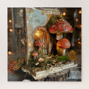 Codescore Mushroom Fairy Book Scrapbook Journal Puzzle