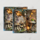 Codescore Mushroom Fairy House Scrapbook Seite Einladung (Vorne/Hinten)