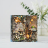 Codescore Mushroom Fairy House Scrapbook Seite Einladung (Stehend Vorderseite)
