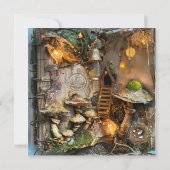 Codescore Mushroom Fairy House Scrapbook Seite Einladung (Rückseite)