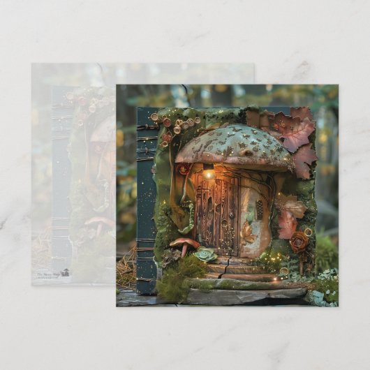 Codescore Mushroom Green Book Scrapbook Journal Einladung (Vorne/Hinten)