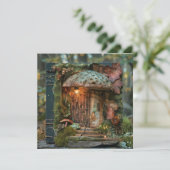Codescore Mushroom Green Book Scrapbook Journal Einladung (Stehend Vorderseite)