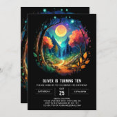 Codescore Mystical Brushwood Geburtstag Einladung (Vorne/Hinten)