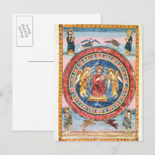 Codex Amiatinus Christ in Majestät Postkarte (Vorne/Hinten)