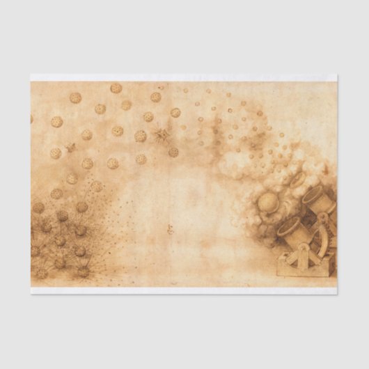 Codex Atlanticus, Kanonen, die explosive Bomben sc Seidenpapier (Vorderseite)