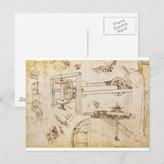 Codex Atlanticus Postkarte (Vorne/Hinten)