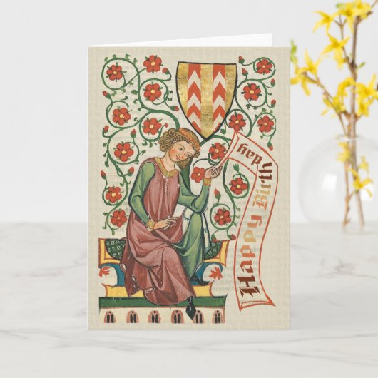 Codex Manesse CC0555 Geburtskarte Karte (Gelbe Blume)