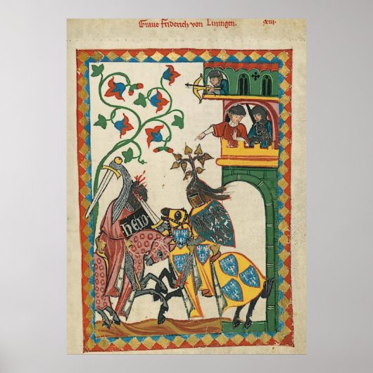 Codex Manesse Graf Friedrich von Leiningen Poster (Vorne)