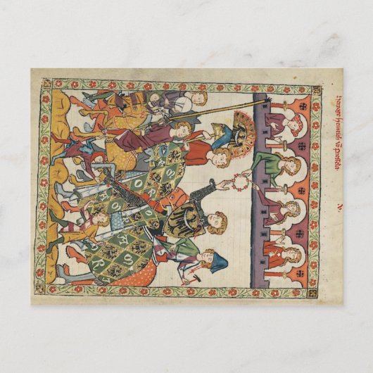 Codex manesse - Herzog Heinrich von Breslau Postka Postkarte (Vorderseite)