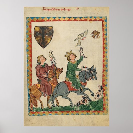 Codex Manesse - König Konrad der Junge Poster (Vorne)