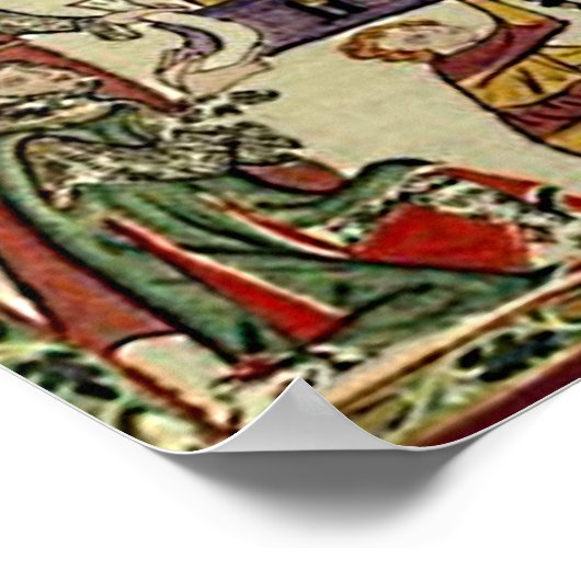 Codex Manesse - König Wenzel von Böhmen Poster (Ecke)