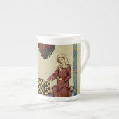 Codex Manesse Mittelalterliche Schachspieler Bone Porzellantasse (Vorderseite Rechts)