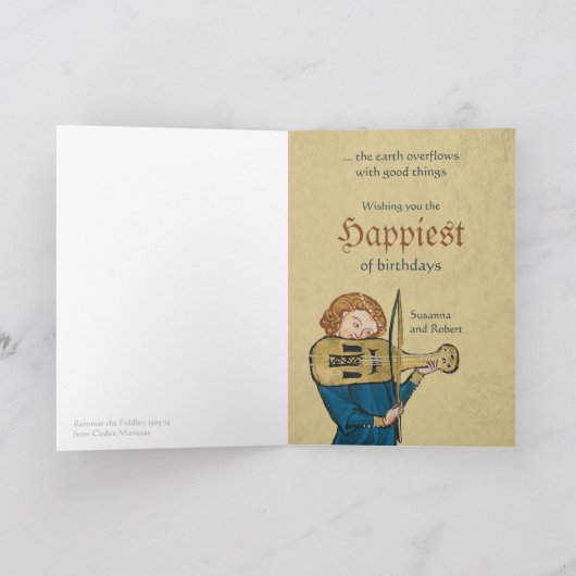 Codex Manesse Reinmar der Fiddler CC0716 Geburtsta Karte (Innenseite)